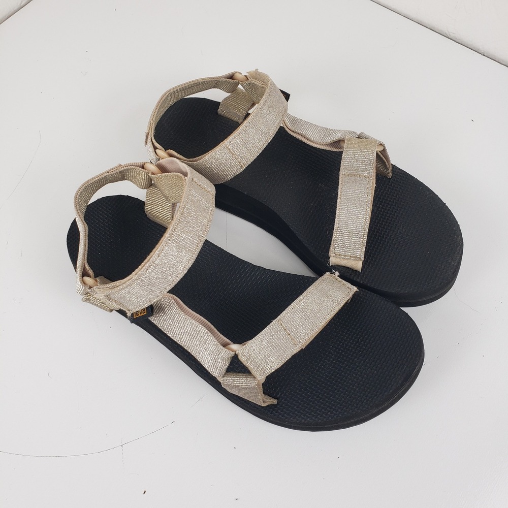 Teva Midform Universal  Women's 8 Metallic Champagne Gold Platform Sandals